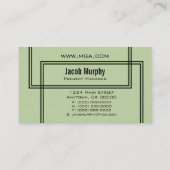 Linear Lines Business Card、Sage 名刺 (裏面)