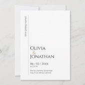 Linear Minimalist White Wedding 招待状 (正面)