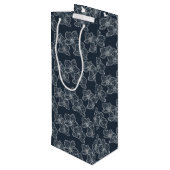 Linear Orchid | Botanical Floral Charcoal ワインギフトバッグ (裏面アングル)