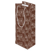 Linear Orchid | Botanical Floral Dark Rust ワインギフトバッグ (裏面アングル)