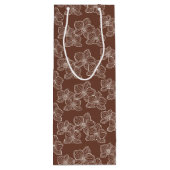 Linear Orchid | Botanical Floral Dark Rust ワインギフトバッグ (裏面)