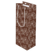 Linear Orchid | Botanical Floral Dark Rust ワインギフトバッグ (正面アングル)