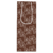 Linear Orchid | Botanical Floral Dark Rust ワインギフトバッグ (正面)