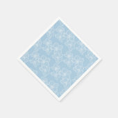 Linear Orchid | Chic Botanical Floral Sky Blue スタンダードカクテルナプキン (角)