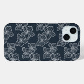 Linear Orchid | Elegant Botanical Dark Navy Case-Mate iPhoneケース (裏面 (横))