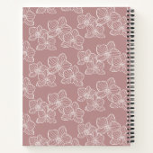 Linear Orchid | Elegant Botanical Dusty Pink ノートブック (裏面)