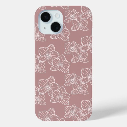 Linear Orchid | Elegant Botanical Dusty Pink Case-Mate iPhoneケース (裏面)