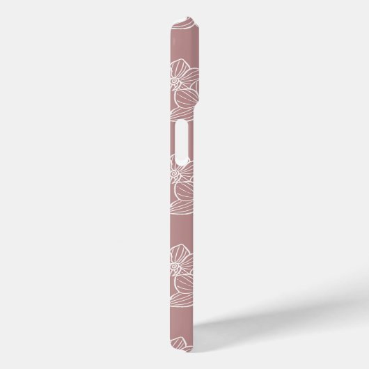 Linear Orchid | Elegant Botanical Dusty Pink Case-Mate iPhoneケース (裏面 / 右)