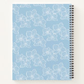 Linear Orchid | Elegant Botanical Sky Blue ノートブック (裏面)