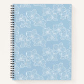 Linear Orchid | Elegant Botanical Sky Blue ノートブック (正面)