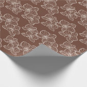 Linear Orchid | Elegant Floral Dark Rust ラッピングペーパー (角)