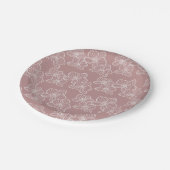 Linear Orchid | Elegant Floral Party & Event Pink ペーパープレート (アングル)