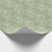 Linear Orchid | Elegant Floral Sage Green ラッピングペーパー (角)