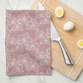 Linear Orchid | Modern Botanical Dusty Pink キッチンタオル (四つ折り)