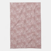 Linear Orchid | Modern Botanical Dusty Pink キッチンタオル (縦)