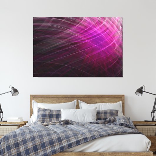 Linear Pattern Purple - Canvas Print キャンバスプリント (インサイチュ (寝室))