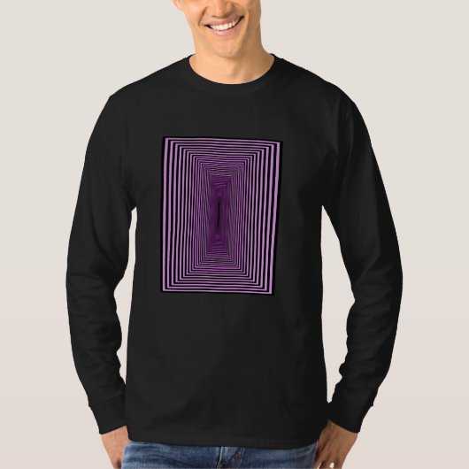 Linear Violet Vortex Opticaの幾何学的パターン Tシャツ (正面)
