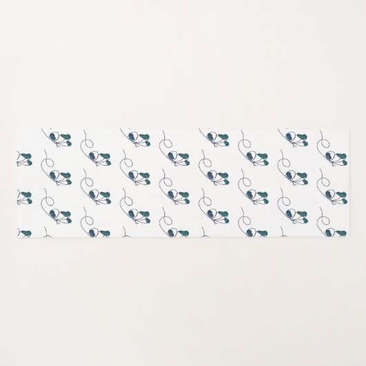 Lineart butterfly green  ヨガマット (裏面(横))