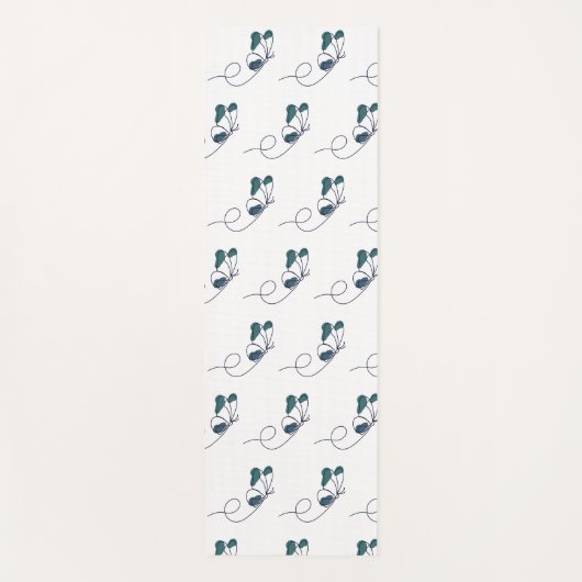 Lineart butterfly green  ヨガマット (正面)