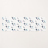 Lineart butterfly green  ヨガマット (正面(横))