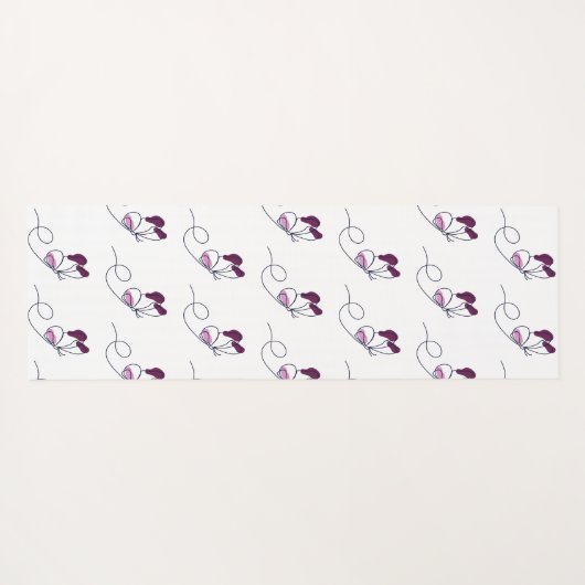 Lineart butterfly purple  ヨガマット (裏面(横))