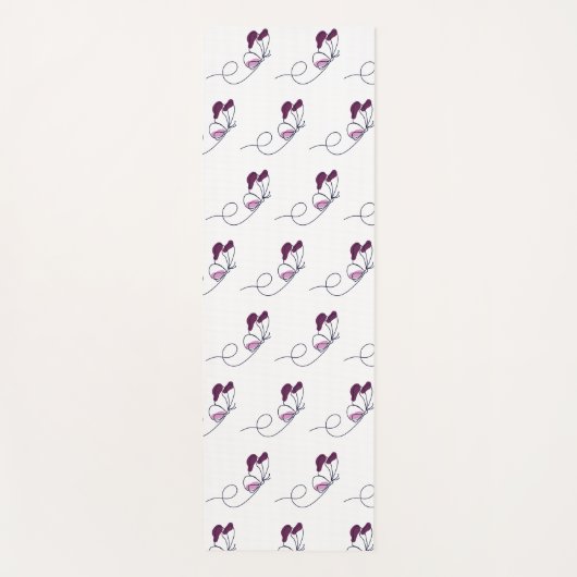 Lineart butterfly purple  ヨガマット (正面)