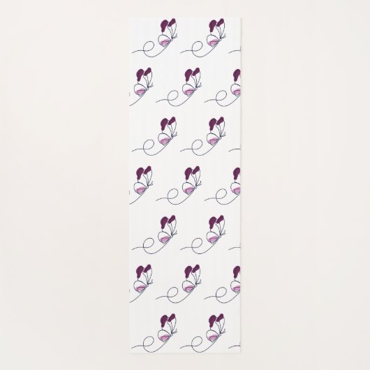 Lineart butterfly purple  ヨガマット (裏面)