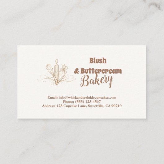Lineart Elegant Pastel Bakery Branding 名刺 (裏面)
