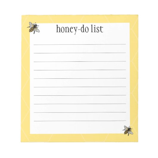 Lined Honey-Do To-Do List ノートパッド (正面)
