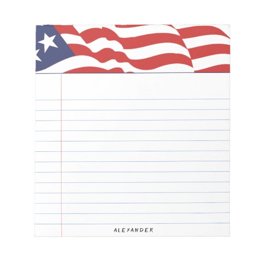 Lined Independence Day American Flag Graphic ノートパッド (正面)