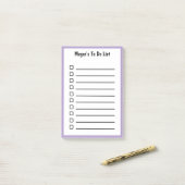 Lined To Do List Purple Sticky Notes  ポストイット (デスク上)