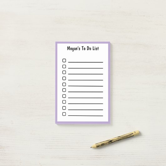 Lined To Do List Purple Sticky Notes  ポストイット (デスク上)