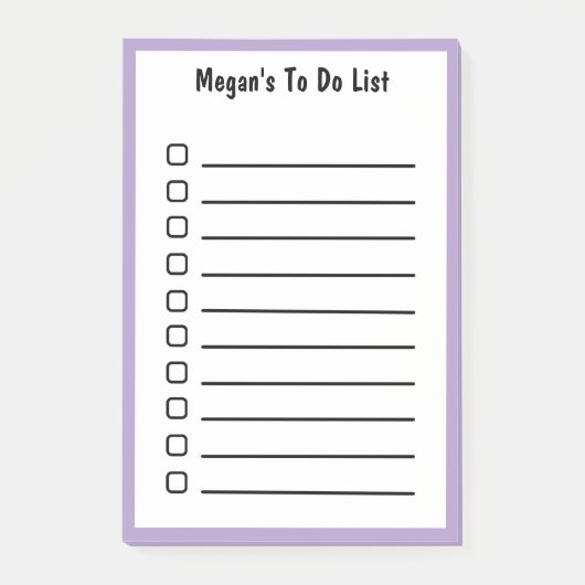 Lined To Do List Purple Sticky Notes  ポストイット (正面)