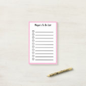 Lined To Do List Soft Pink Magenta Sticky Notes ポストイット (デスク上)