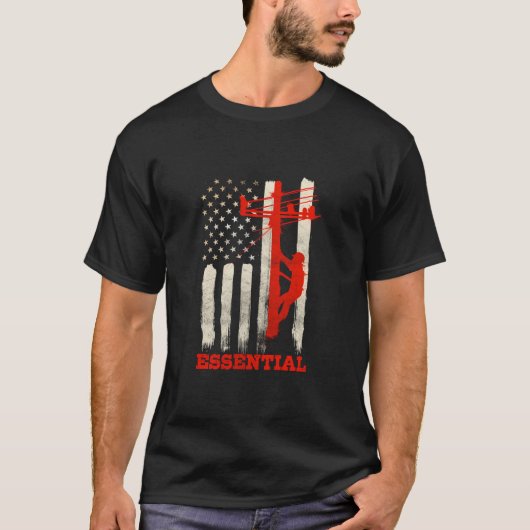 Linemanギフトラインワーカーシャツの背面の画像 Tシャツ (正面)
