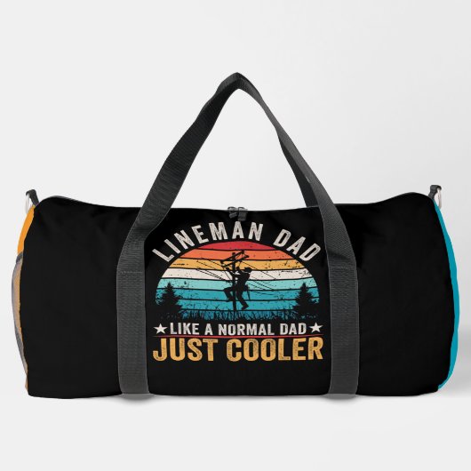 Lineman Dad Cooler Sunset  ダッフルバッグ (裏面)