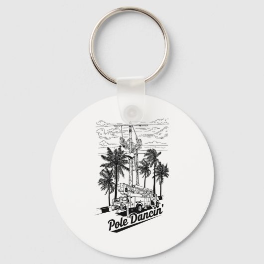 Lineman Le Dancin' Electrician Gift For Men Husban キーホルダー (正面)