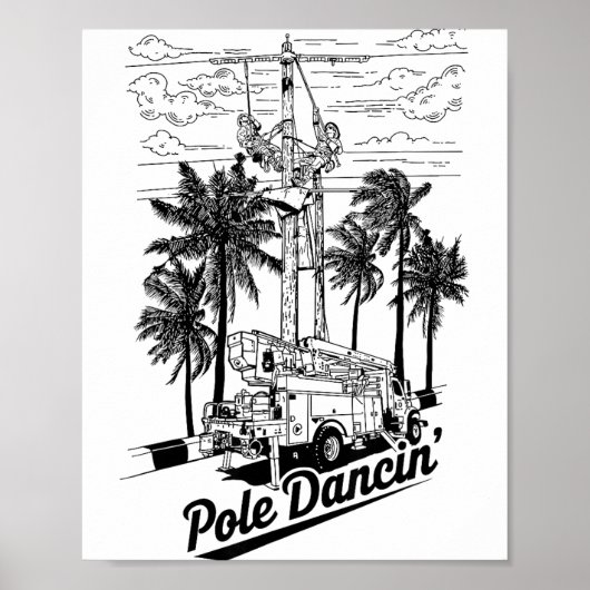 Lineman Le Dancin' Electrician Gift For Men Husban ポスター (正面)