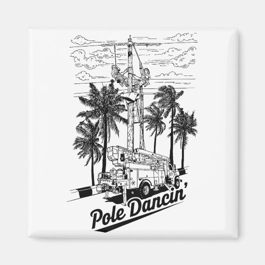 Lineman Le Dancin' Electrician Gift For Men Husban マグネット (正面)