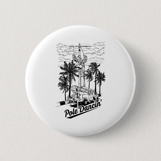 Lineman Le Dancin' Electrician Gift For Men Husban 缶バッジ (正面)