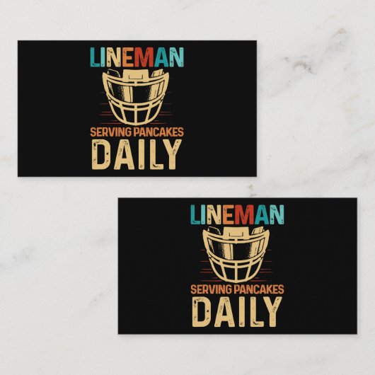Lineman Serving Pancakes Daily Football Offensive  名刺 (正面/裏面)