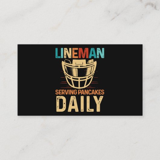 Lineman Serving Pancakes Daily Football Offensive  名刺 (正面)