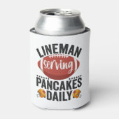 Lineman Serving Pancakes Daily Funny Football Gift 缶クーラー (缶正面)