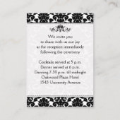 Linenエンクロージャカードの白黒ダマスク エンクロージャーカード (裏面)