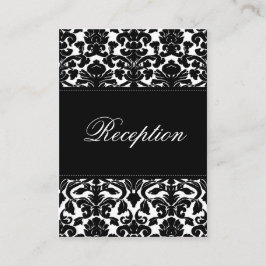 Linenエンクロージャカードの白黒ダマスク エンクロージャーカード