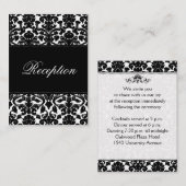 Linenエンクロージャカードの白黒ダマスク エンクロージャーカード (正面/裏面)