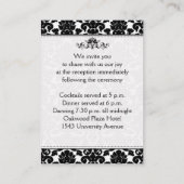 Linenエンクロージャカードの白黒ダマスク エンクロージャーカード (裏面)