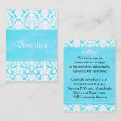 Linenエンクロージャカードの青と白のダマスク エンクロージャーカード (正面/裏面)