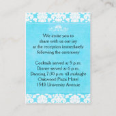 Linenエンクロージャカードの青と白のダマスク エンクロージャーカード (裏面)