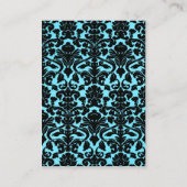 Linenエンクロージャカードの青と黒のダマスク エンクロージャーカード (裏面)